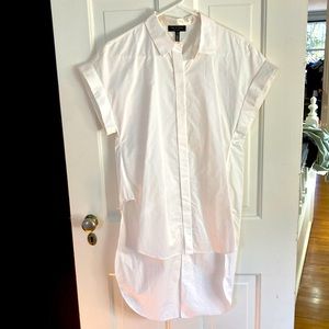 Rag and Bone size M white short sleeve drop shoulder tuxedo shirt.